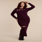 Beaded Cutout Sweater Dress image number null