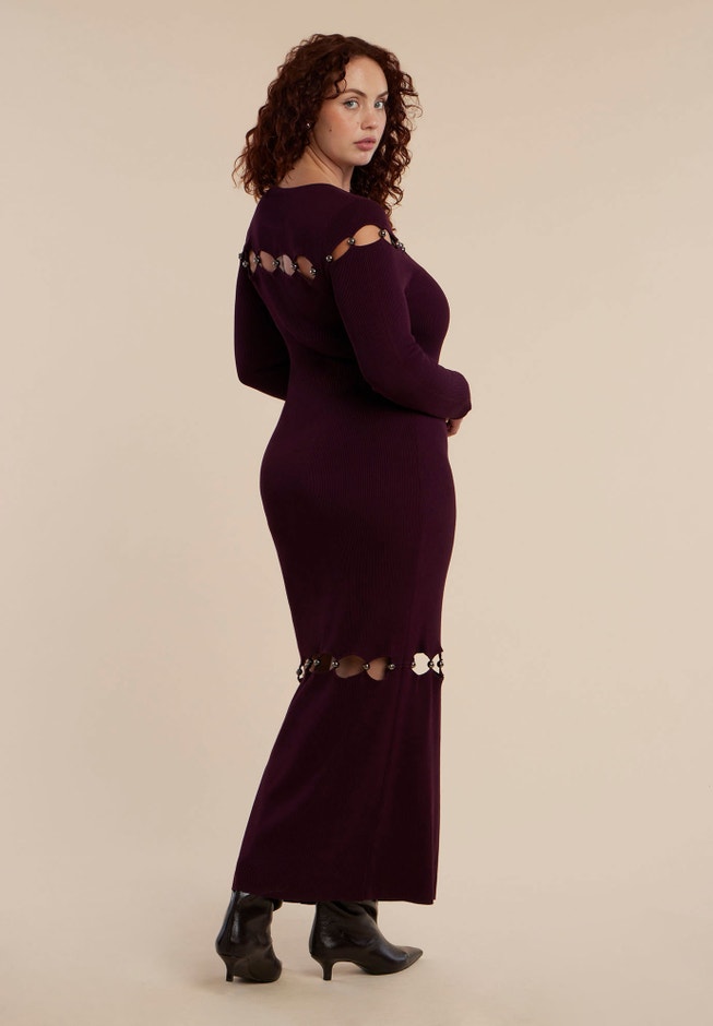 Beaded Cutout Sweater Dress image number 2