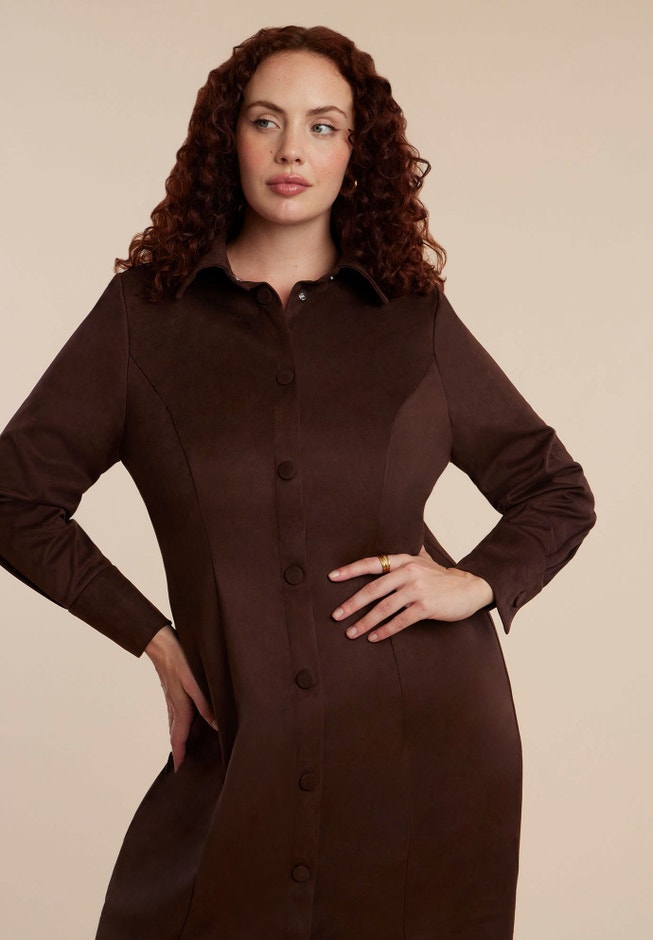 Suede Shirt Dress image number 3