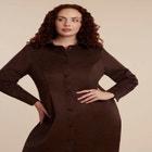 Suede Shirt Dress image number null