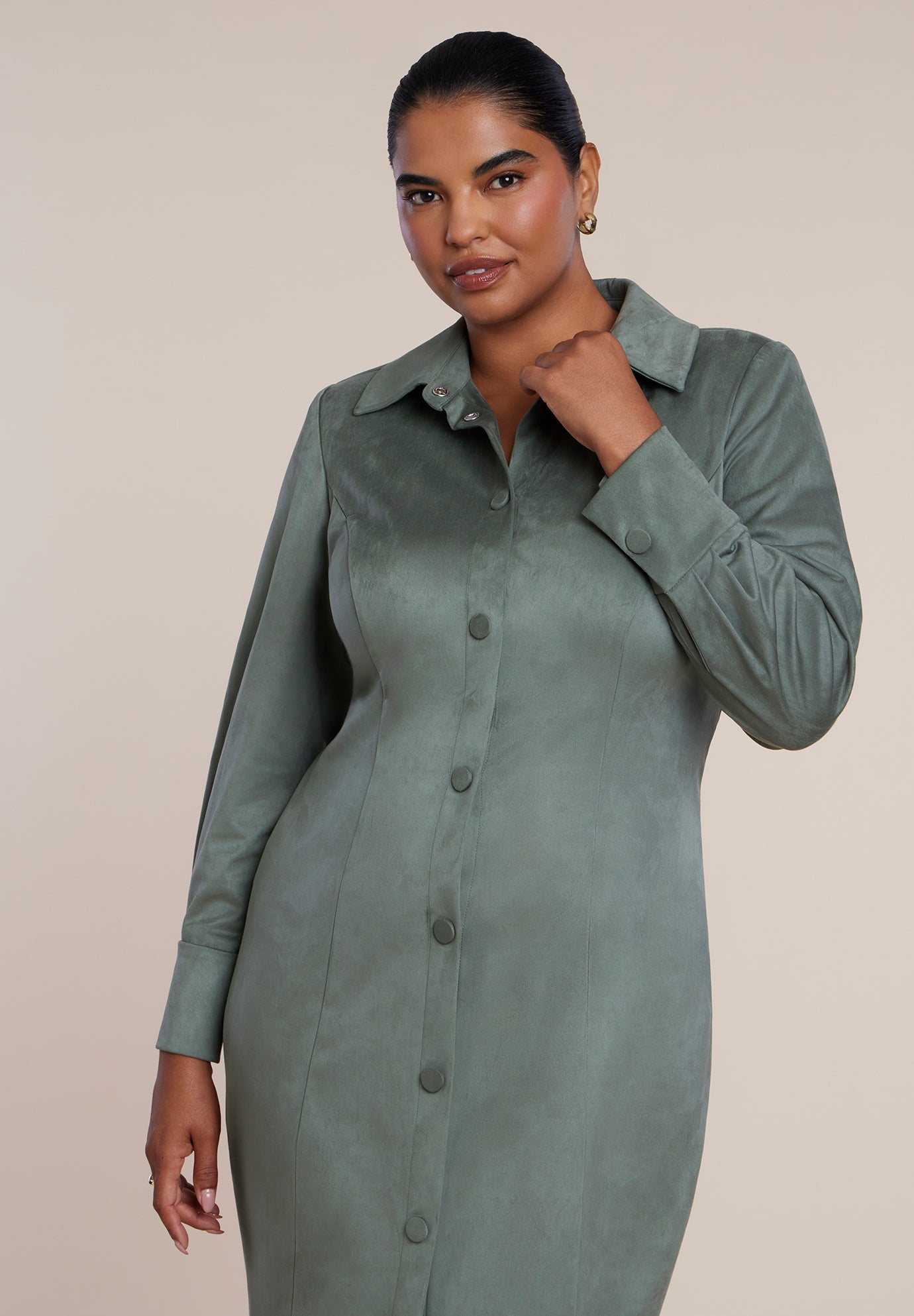 Suede Shirt Dress image number 3