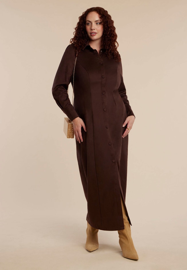 Suede Shirt Dress image number 0