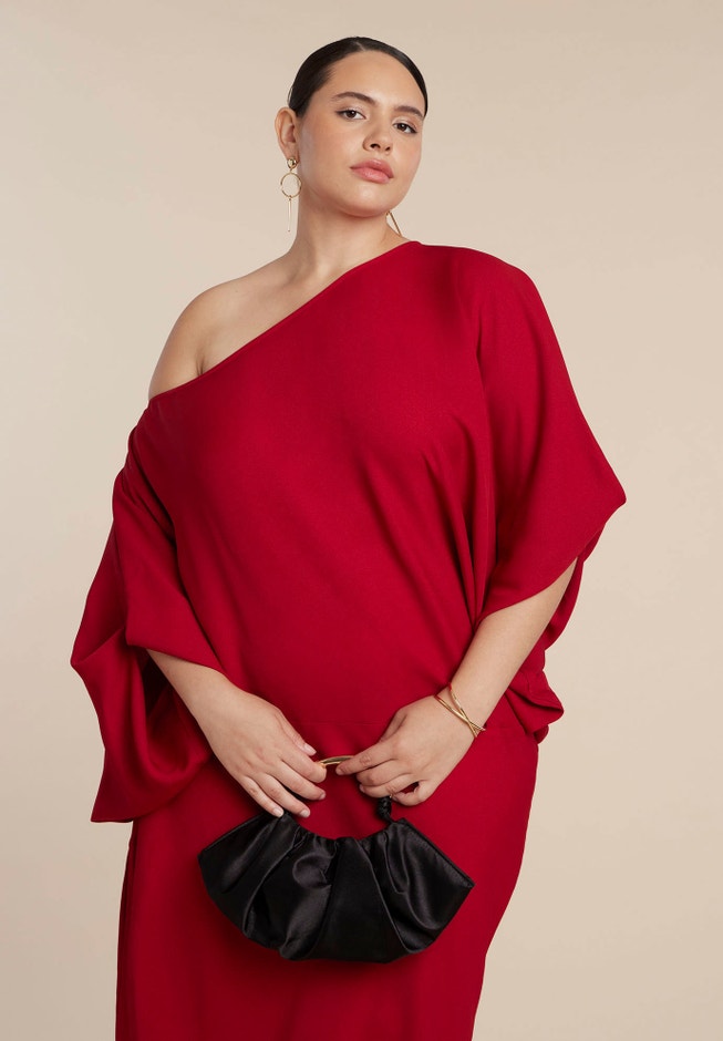 Exaggerated Sleeve Draped Maxi Dress image number 1