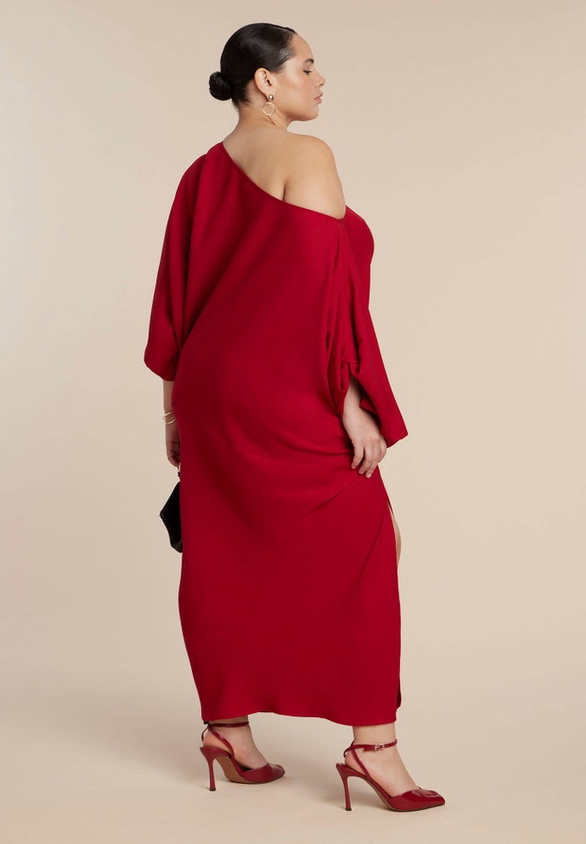 Exaggerated Sleeve Draped Maxi Dress image number 2