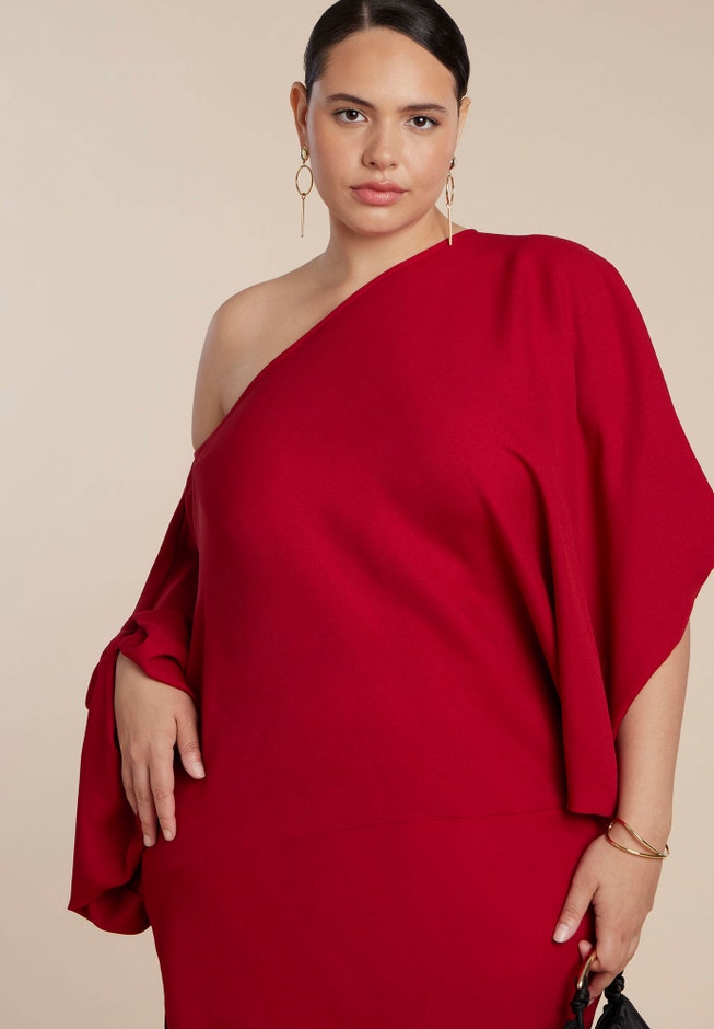 Exaggerated Sleeve Draped Maxi Dress image number 4