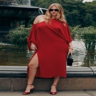 Exaggerated Sleeve Draped Maxi Dress image number null