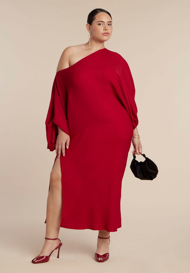 Exaggerated Sleeve Draped Maxi Dress image number 0