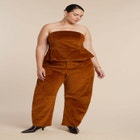 Corduroy Peplum Bustier image number null