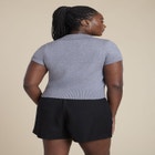 Cropped Zip Up Polo Sweater image number null