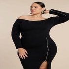 Sweater Midi Dress W Zippers image number null