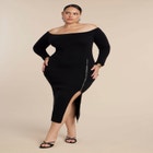 Sweater Midi Dress W Zippers image number null