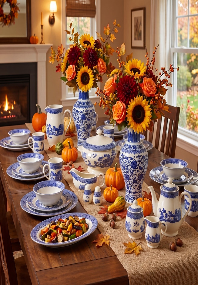 16-PC. Blue Willow Dinnerware Set image number 10