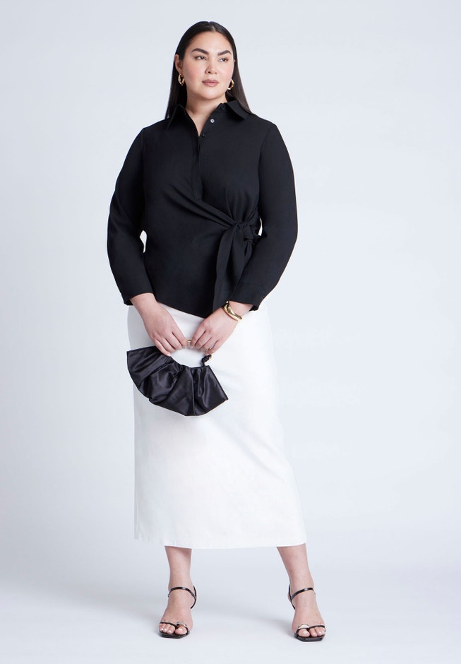 Hip Tie Collared Shirt image number 3