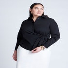 Hip Tie Collared Shirt image number null