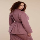 Faux Suede Tassel Belted Blazer image number null