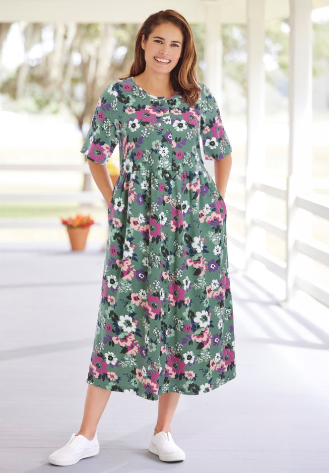 Button-Front Essential Dress image number 0