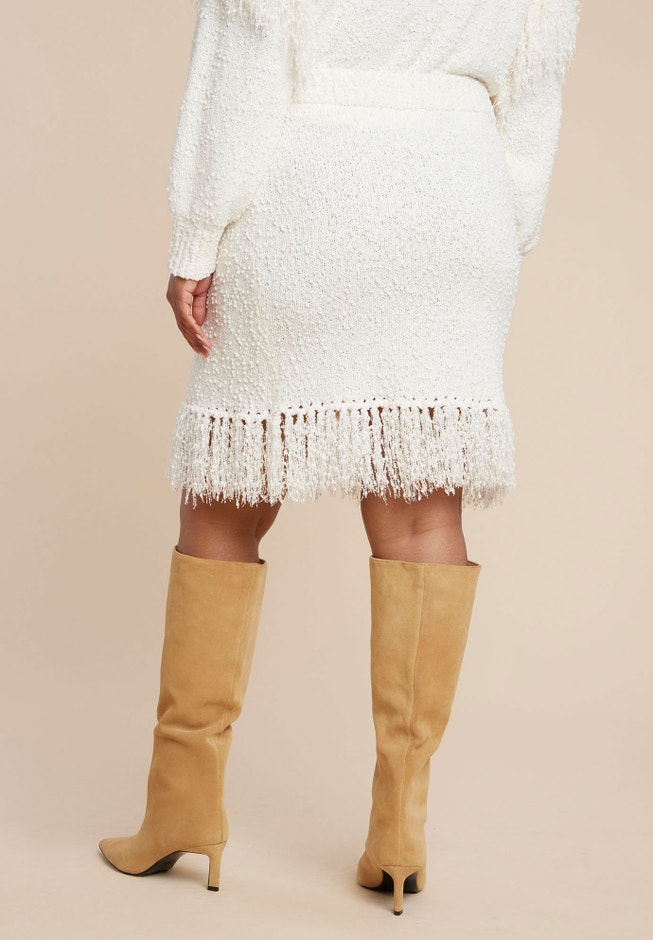 Looped Fringe Sweater Mini Skirt image number null