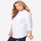 Plus Size Kate Long Sleeve Easy Cotton-Blend Button-Front Shirt image number null