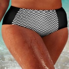 High Waist Piped Swim Brief image number null