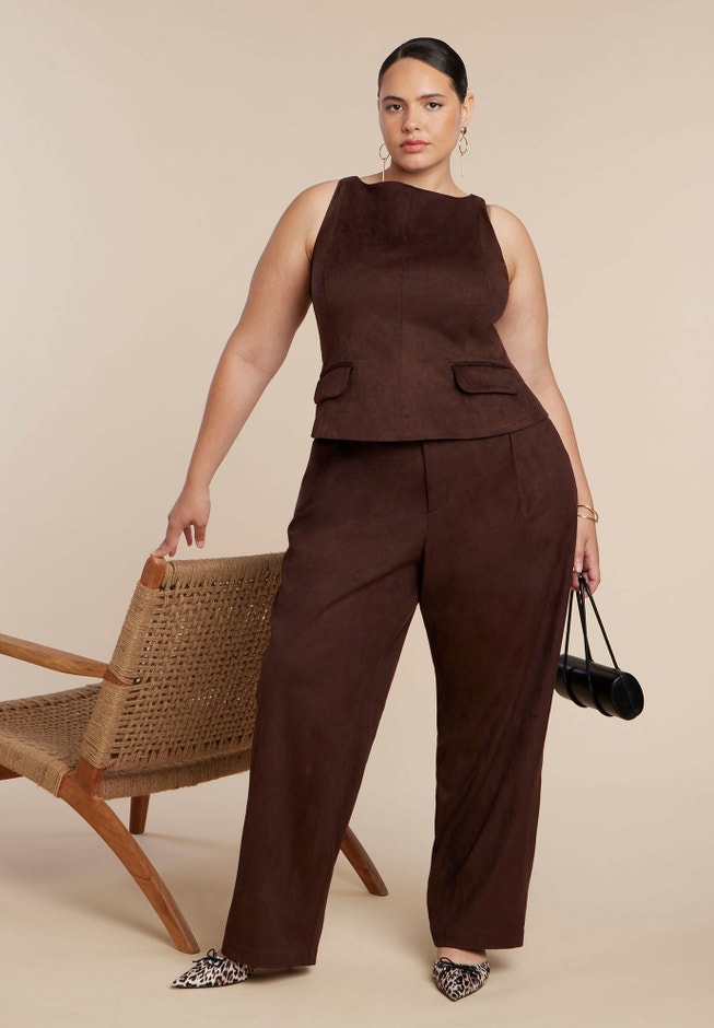Faux Suede Flap Top image number null
