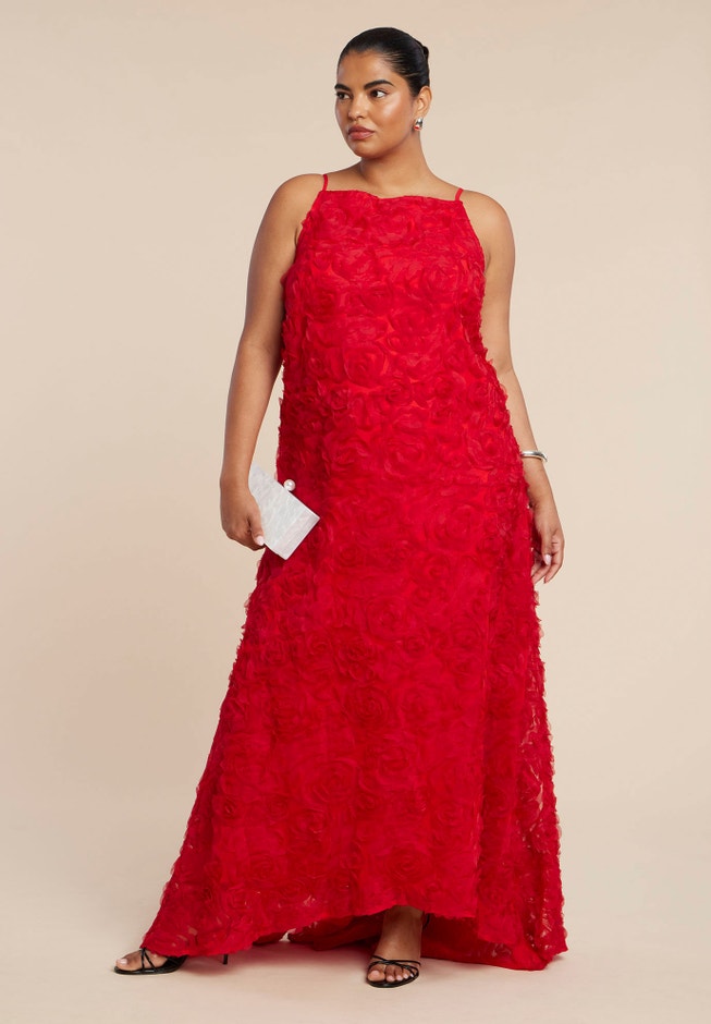 3D Floral Texture Gown image number 0