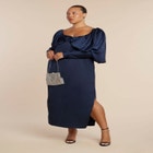 Pleated Bodice Column Dress image number null