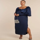 Pleated Bodice Column Dress image number null