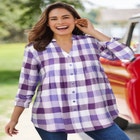 Pintucked Flannel Shirt image number null