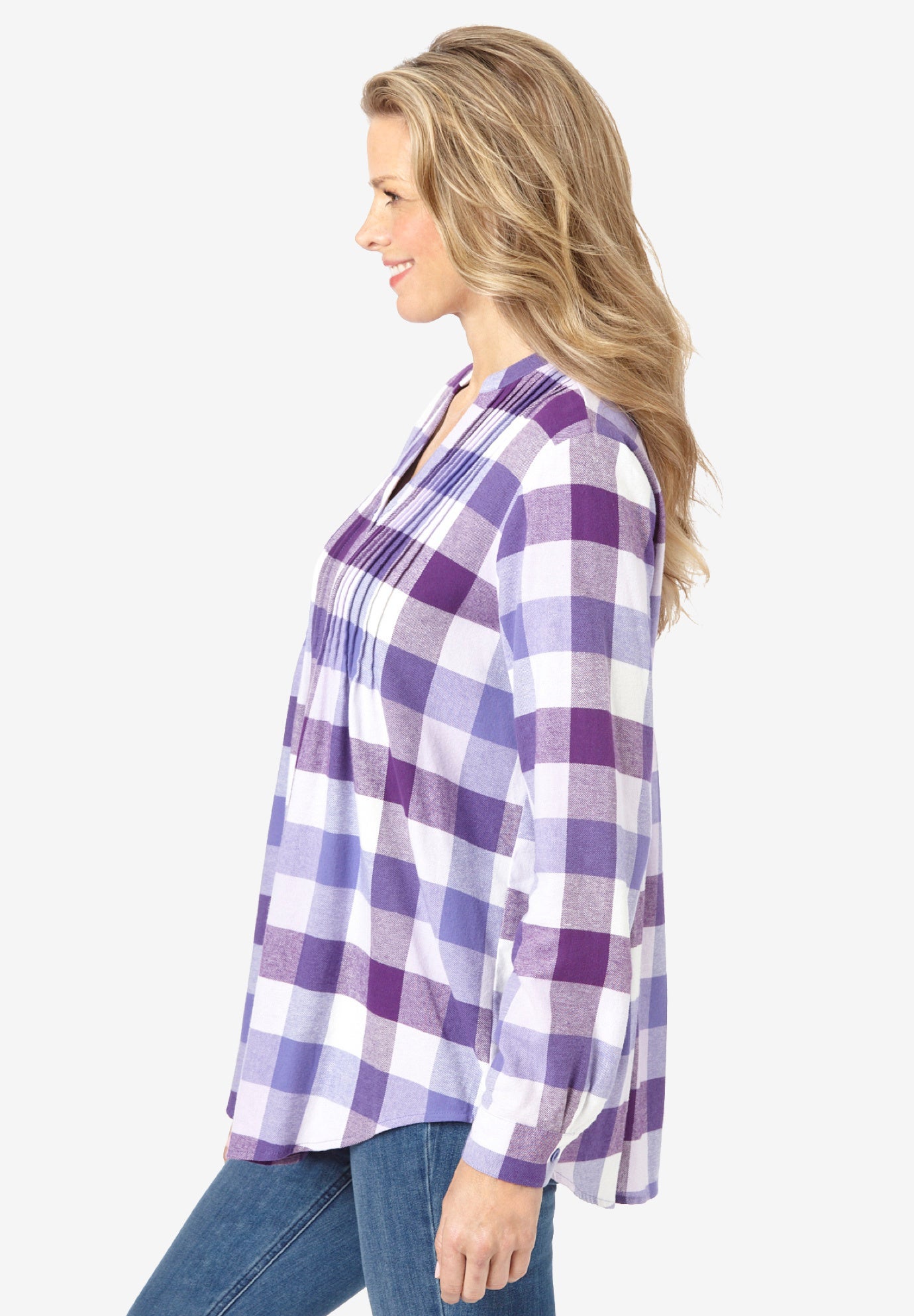 Pintucked Flannel Shirt image number 2