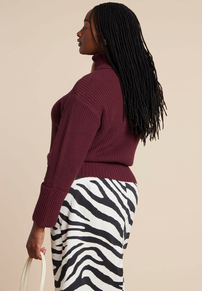 Cuffed Turtleneck Sweater image number 1