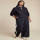 Quarter Zip Stripe Detail Sweatshirt image number null