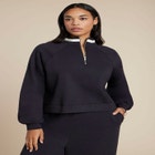 Quarter Zip Stripe Detail Sweatshirt image number null