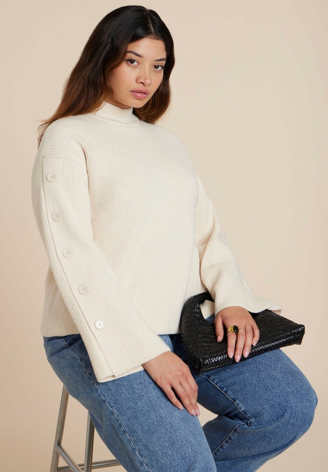  Buttoned Sleeve Sweater image number 0
