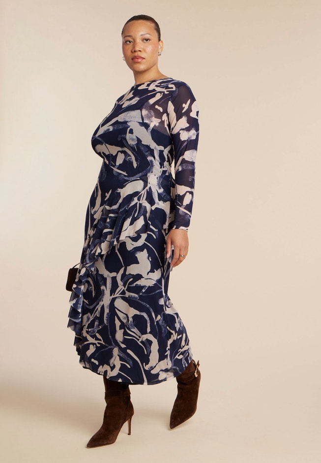Asym Printed Midi Dress image number 2
