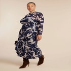 Asym Printed Midi Dress image number null