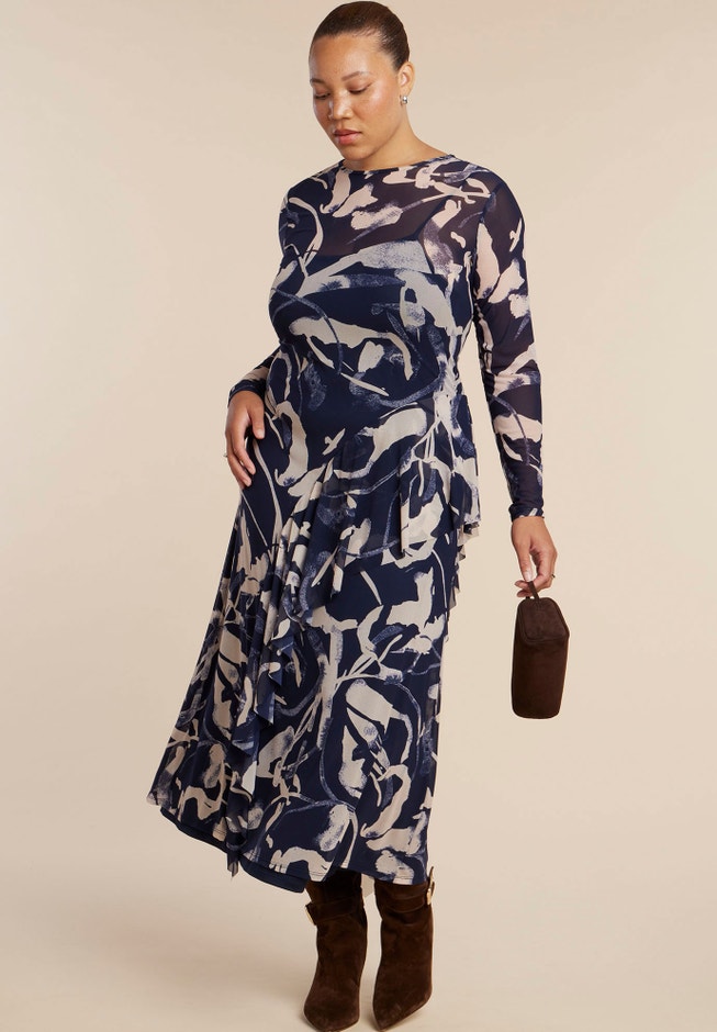 Asym Printed Midi Dress image number 0