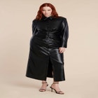 Faux Leather Shirt Dress image number null
