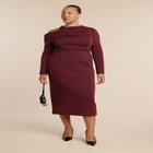 Drape Effect Midi Dress image number null