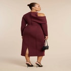 Drape Effect Midi Dress image number null