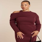 Drape Effect Midi Dress image number null