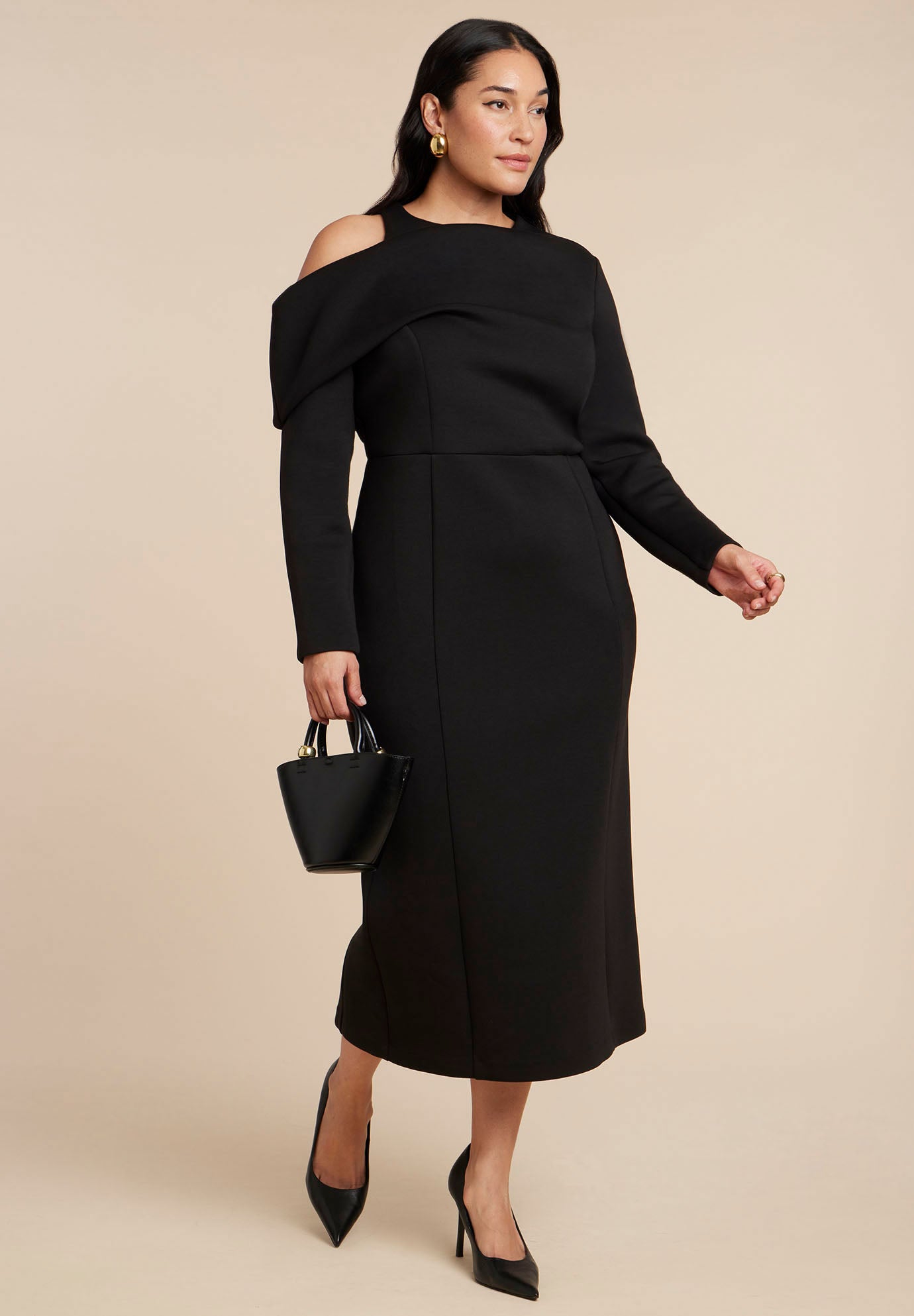 Drape Effect Midi Dress image number 0