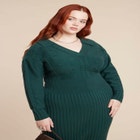 Collared Cinched Sweater Dress image number null