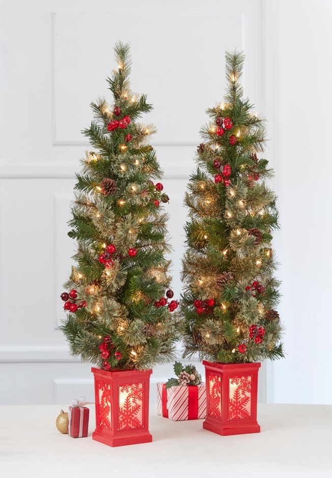 42" Pre-Decorated Tree With Urn, Set of 2 image number 0