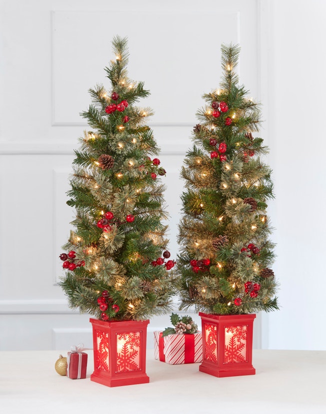 42" Pre-Decorated Tree With Urn, Set of 2 image number 0