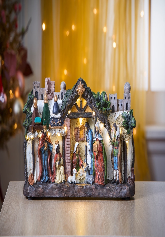 13"L Pre-Lit Nativity Scene image number 0