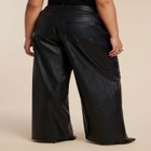 Basket Weave Faux Leather Wide Leg Pant image number null