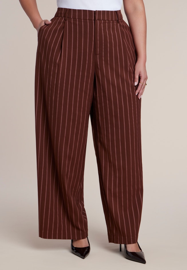 Wide Leg Pinstripe Trouser image number 1