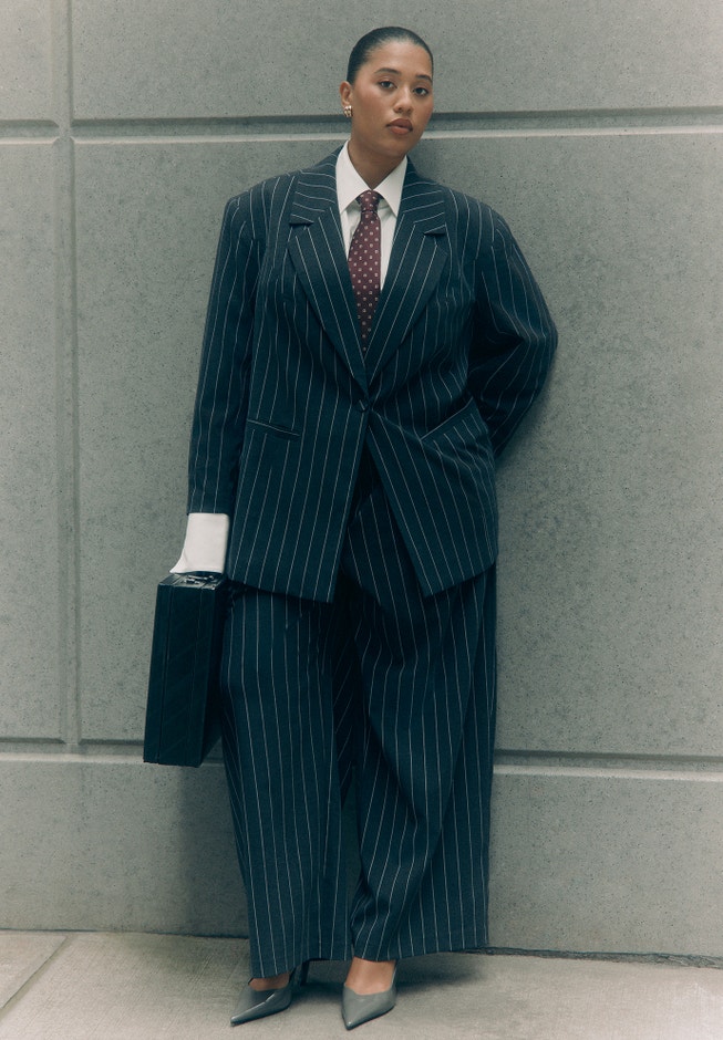 Wide Leg Pinstripe Trouser image number 0