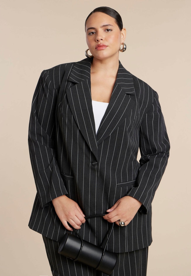 Oversized Pinstripe Blazer image number 1