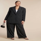 Oversized Pinstripe Blazer image number null